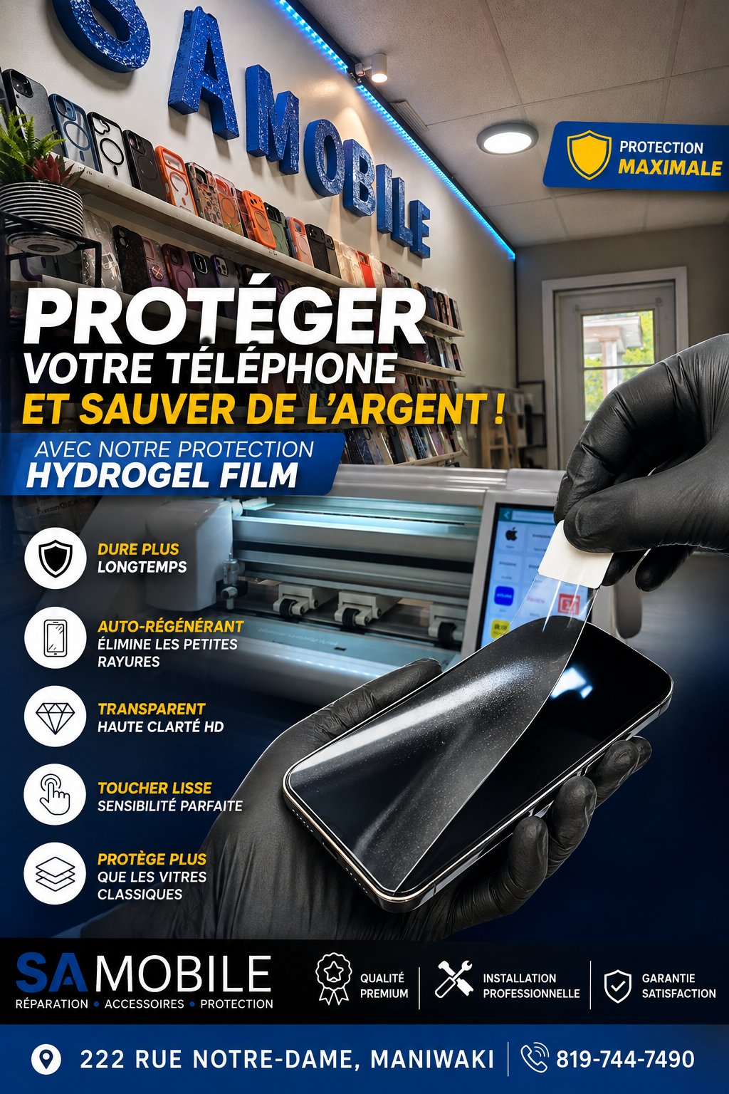 Machine de découpe de protecteurs d’écran SAMOBILE